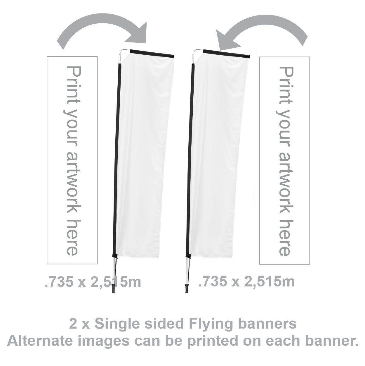 Telescopic Single-Sided 3m Flying Banners  (x2) DISPLAY-7043
