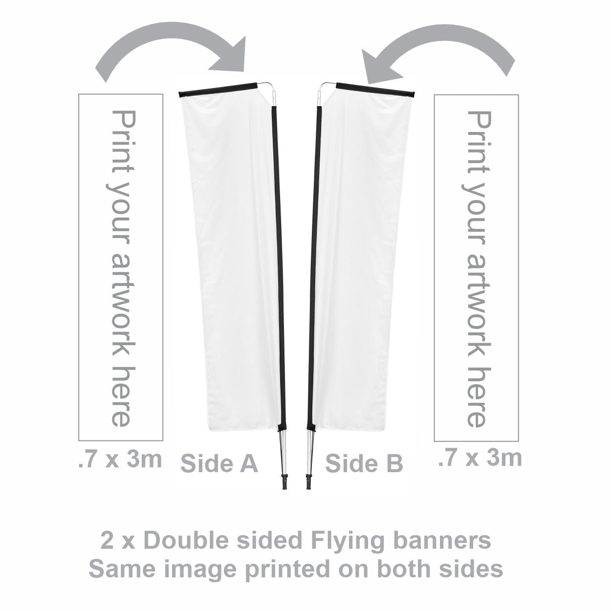Telescopic Double-Sided 3m Flying Banners  (x2) DISPLAY-7053