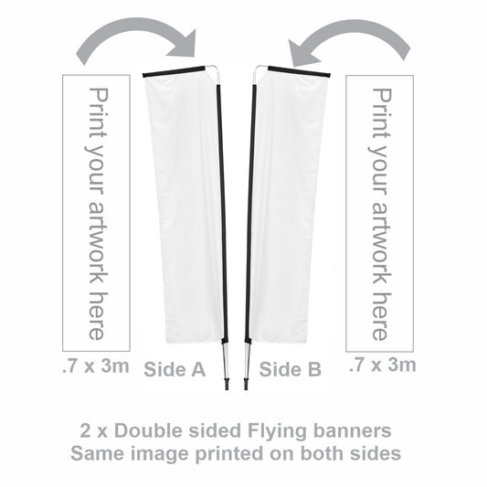 Telescopic Double-Sided 3m Flying Banners  (x2) DISPLAY-7053