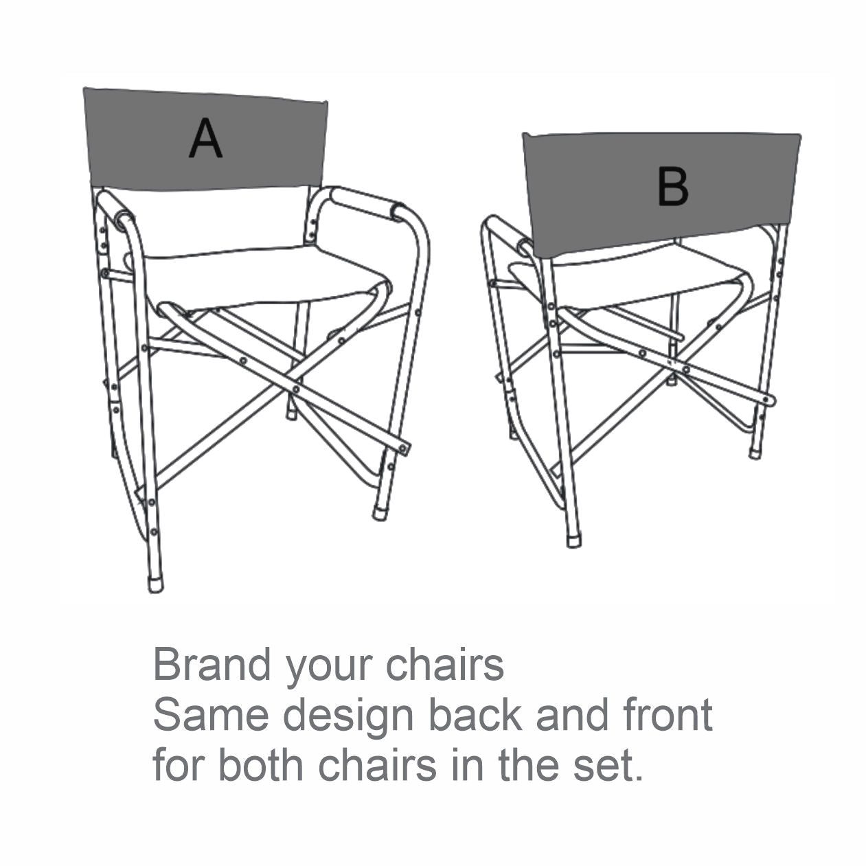 Coated Steel Directors Chair (x2)  VI-AM-246-D