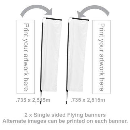 Telescopic Single-Sided 3m Flying Banners  (x2) DISPLAY-7043