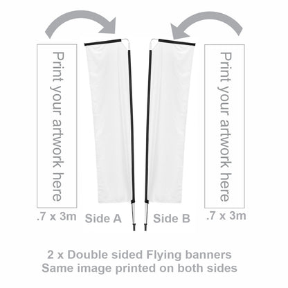 Telescopic Double-Sided 3m Flying Banners  (x2) DISPLAY-7053